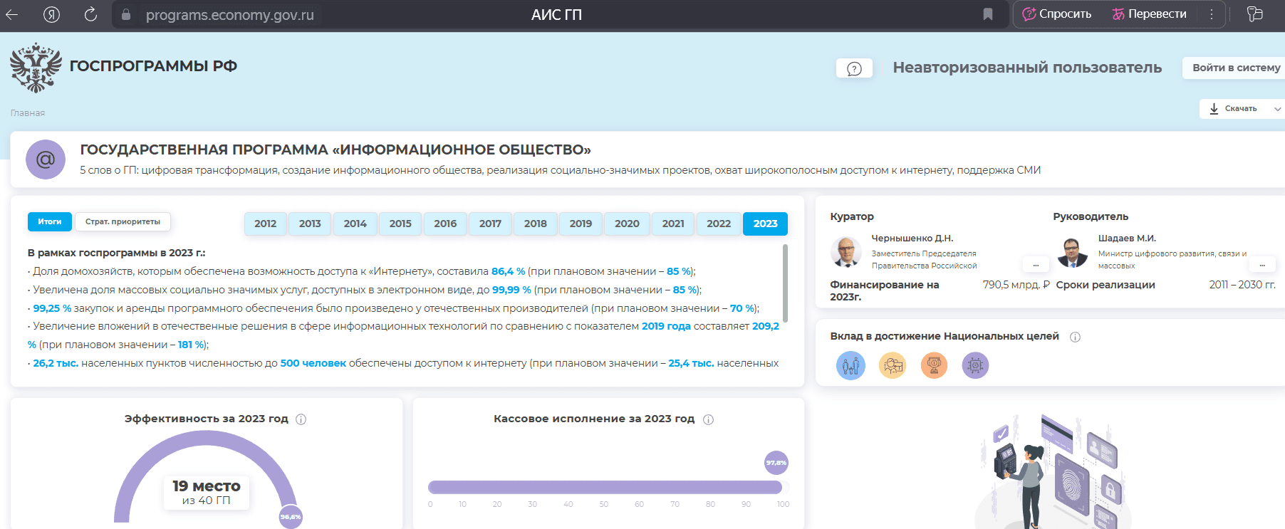 Определён единственный исполнитель работ по сопровождению портала госпрограмм РФ